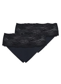 2-pack stringtrosor med bred spetskant
