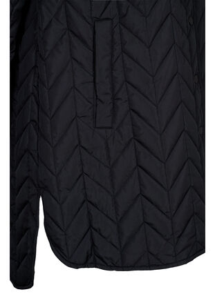 Quiltad jacka med knappar, Black, Packshot image number 3