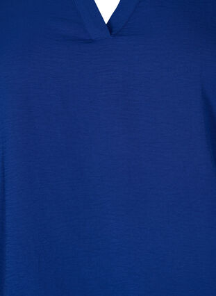 Blus med smock och 3/4-ärmar, Blue Depths, Packshot image number 2