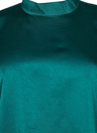 Blus med 3/4-ärmar och murarkrage, Evergreen, Packshot image number 2