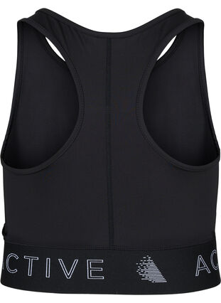 Sport-bh med texttryck, Black, Packshot image number 1