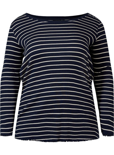 Randig tröja med rund hals, Night Sky Stripe, Packshot image number 0