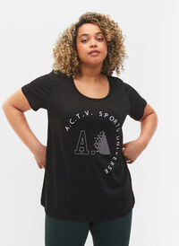  T-shirt till träning med print, Black A.C.T.V, Model