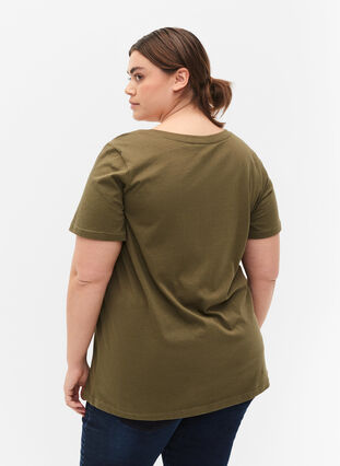 T-shirt i bomull med tryck, Ivy Green MADE WITH, Model image number 1