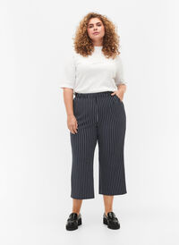 Lösa byxor med ankellängd, Navy Blazer Stripe, Model