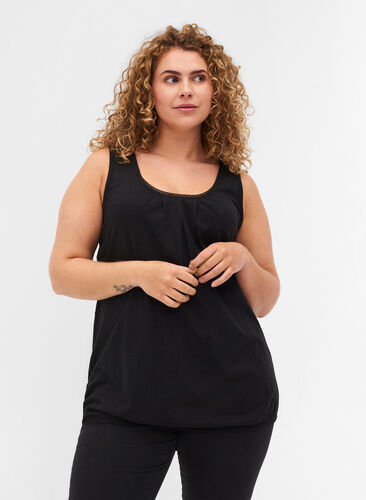 Linne med spetskant, Black, Model image number 0