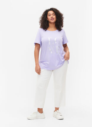 T-shirt i bomull med tryck, Lavender W. Love, Model image number 2
