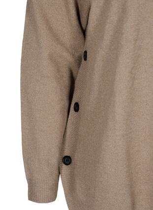 Stickad tröja med knappdetaljer, Silver Min Mel., Packshot image number 3