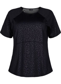 Träningst-shirt med tryck och mesh
