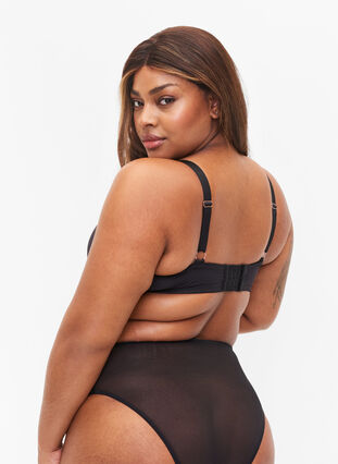 Full cover bh med bygel och snörningsdetaljer, Black, Model image number 1