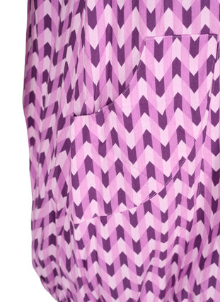 Kortärmad bomullsklänning med mönster, Graphic Color, Packshot image number 3