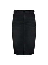 Knälång jeanskjol med slits