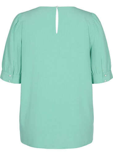 A-linjeformad blus i viskos, Dusty Jade Green, Packshot image number 1