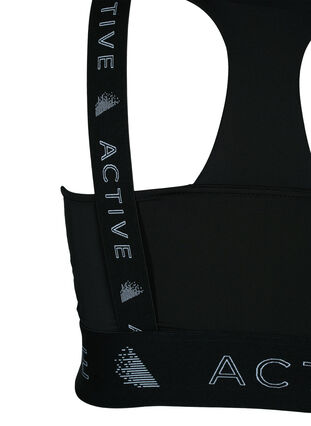 Sport-bh med texttryck, Black, Packshot image number 3
