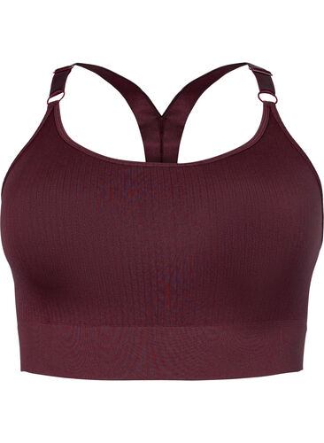 Seamless sport-bh i ribbat material, Fudge, Packshot image number 0