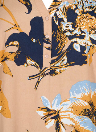Blus i viskos med 3/4 ärmar, Blue Flower AOP, Packshot image number 2