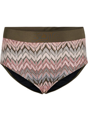 Mönstrade bikinitrosor med hög midja, Beech AOP, Packshot image number 0
