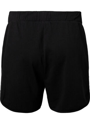 Enfärgade sweatshirtshorts med fickor, Black, Packshot image number 1