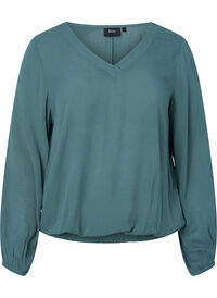 Viskosblus med smock
