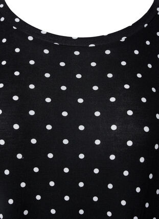 Midiklänning i viskos med korta ärmar, Black Dot, Packshot image number 2