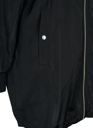 Lång bomberjacka med fickor, Black, Packshot image number 3