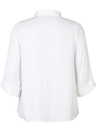 Skjorta i viskos med ton-i-ton mönster, Bright White, Packshot image number 1