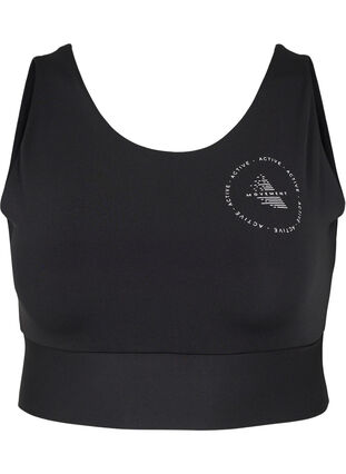 CORE, MID SUPPORT SPORTS BRA - Sport-bh med v-rygg, Black, Packshot image number 0