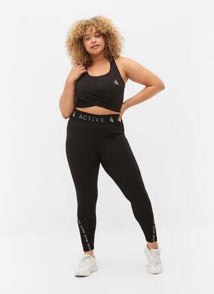 Sport-bh med kryssdetalj, Black, Model image number 2