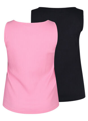 2-pack ribbad bas-tanktop , Rosebloom/Black, Packshot image number 1