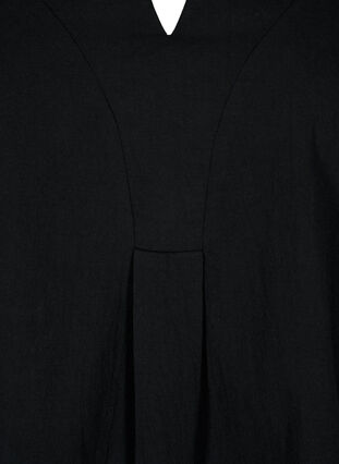 FLASH – Bomullsblus med halvlånga ärmar, Black, Packshot image number 2