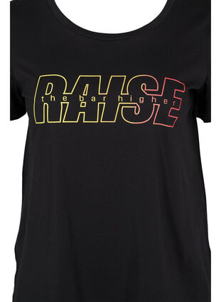  T-shirt till träning med print, Black w. Raise, Packshot image number 2
