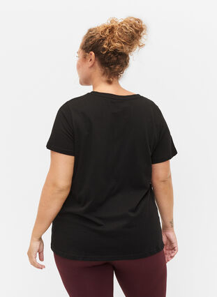 Tränings-t-shirt i bomull med tryck, Black w. No. 10, Model image number 1