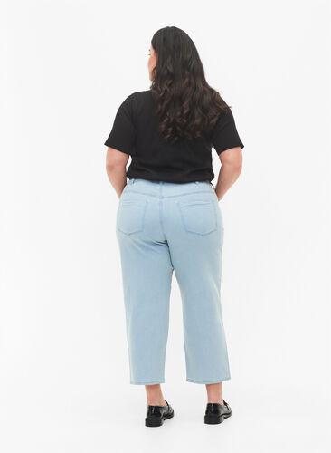 Raka jeans med ankellängd, Light blue denim, Model image number 1
