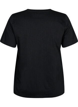 V-ringad bas t-shirt med korta ärmar, Black, Packshot image number 1