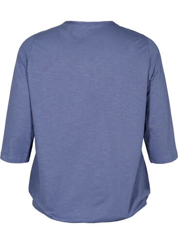 Bomullsblus med 3/4-ärmar, Vintage Indigo, Packshot image number 1
