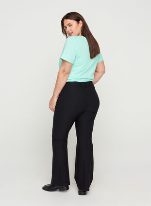 Byxor med bootcut, Black, Model image number 1
