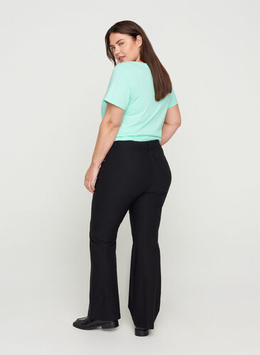 Byxor med bootcut, Black, Model image number 1