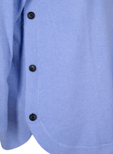 Stickad tröja med knappdetaljer, Lavender Lustre, Packshot image number 3