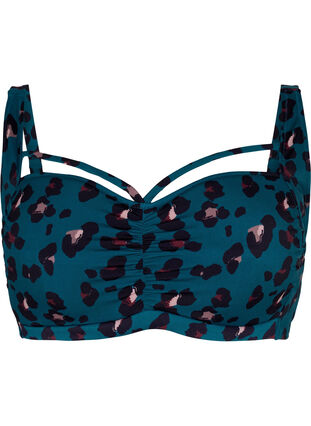 Bikini-bh med drapering och band över bysten, Leopard, Packshot image number 0
