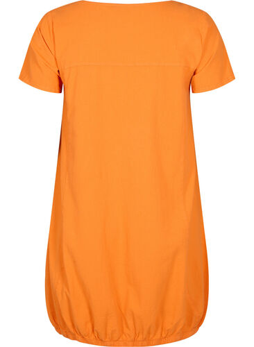 Kortärmad klänning i bomull, Orange Tiger, Packshot image number 1