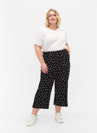 Lösa byxor med ankellängd, Black Dot, Model