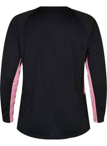 Skidunderställströja med kontrastfärgade revärer, Black w. Sea Pink, Packshot image number 1