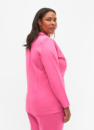 Enkel blazer med knapp, Shocking Pink, Model image number 1