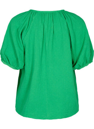 Bomullsblus med 1/2 ärmar, Bright Green, Packshot image number 1