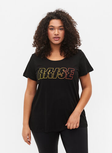  T-shirt till träning med print, Black w. Raise, Model image number 0