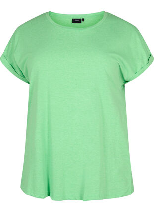 Neonfärgad t-shirt i bomull, Neon Green, Packshot image number 0