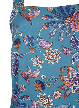 Tryckt viskos a-linjeformad topp, Smoke Blue Paisley, Packshot image number 2