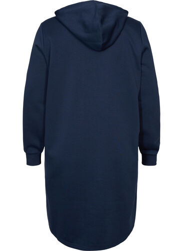 Sweatshirtklänning med huva och slits, Navy Blazer, Packshot image number 1