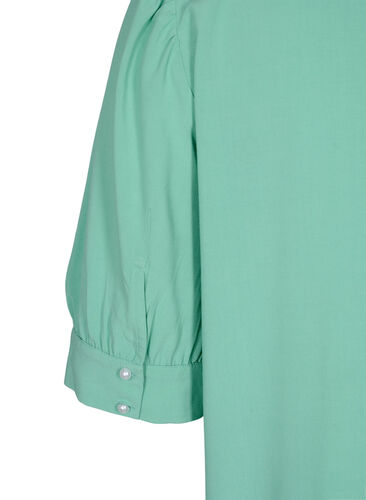 A-linjeformad blus i viskos, Dusty Jade Green, Packshot image number 2