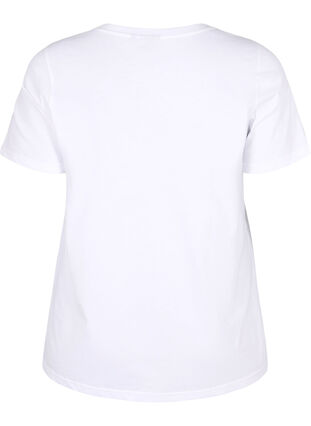 T-shirt i bomull med tryck, Bright White COLOR, Packshot image number 1